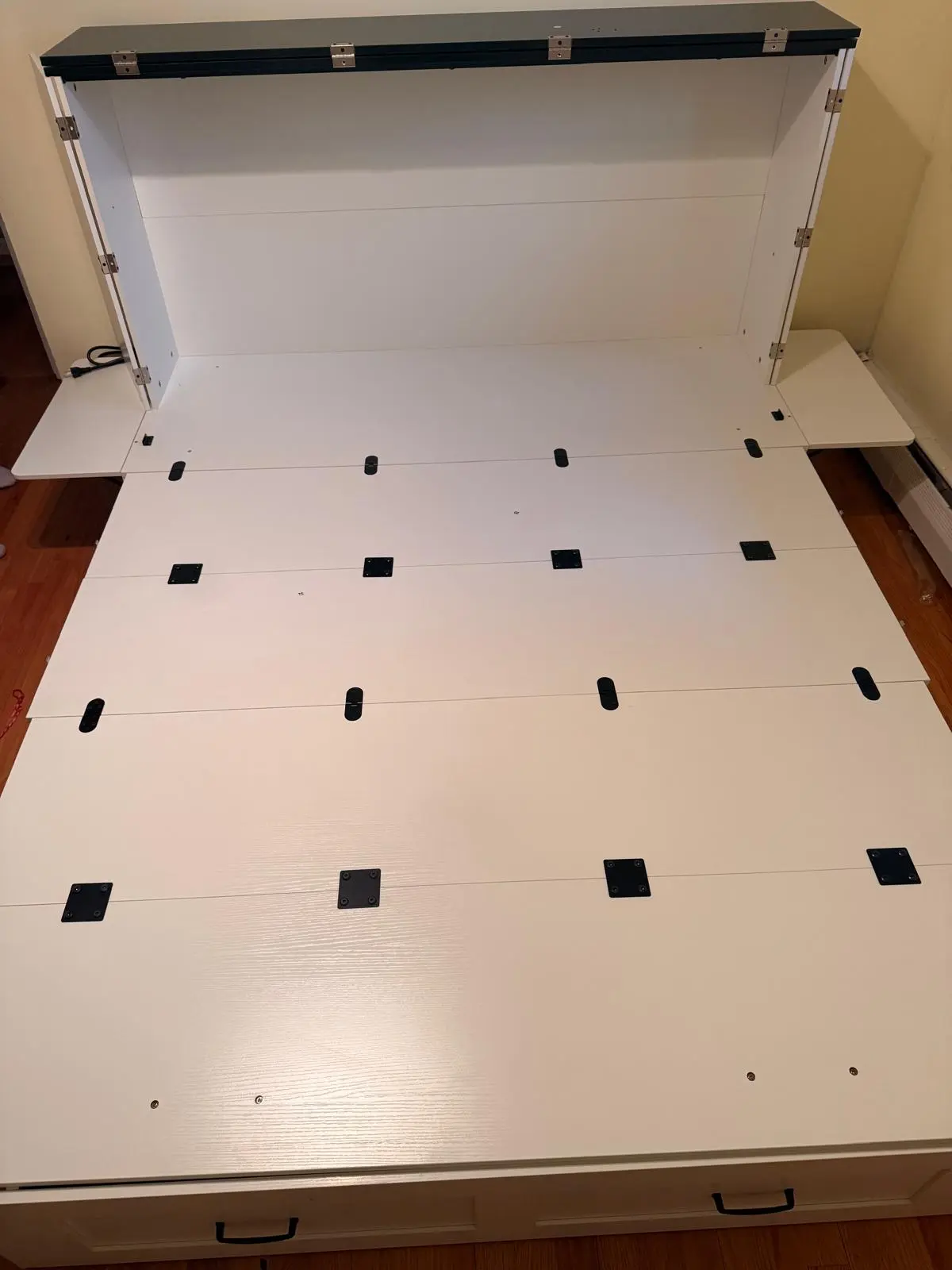 Murphy bed installed and opened